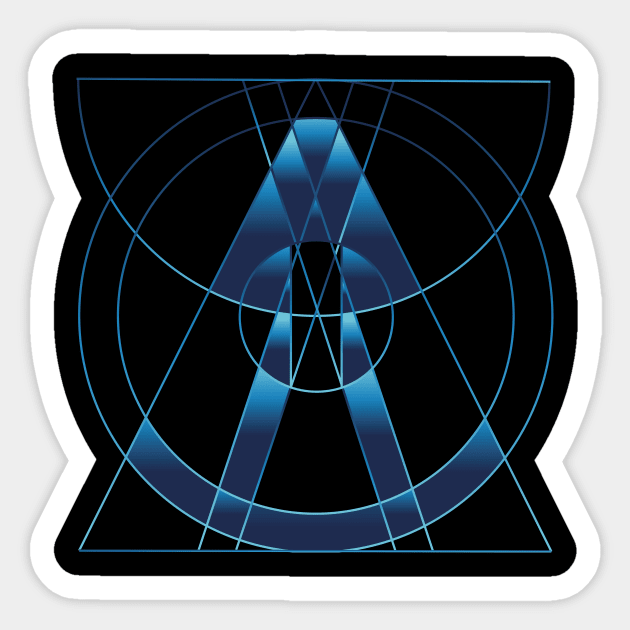 Blue spaceship Galaxy space geometric Sticker by carolsalazar